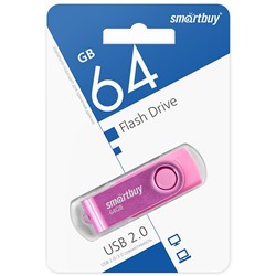Флеш-накопитель USB 64GB Smart Buy Twist розовый