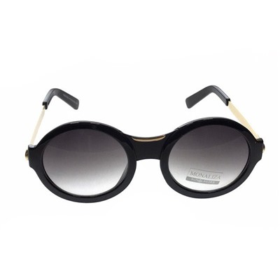 Стильные женские очки Omnia вайфареры с круглыми линзами и оправой чёрного цвета.