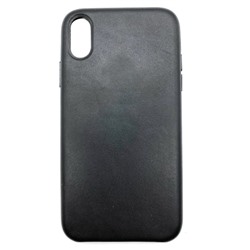 Чехол iPhone XS Max Leather Case кнопки металл Черный в упаковке