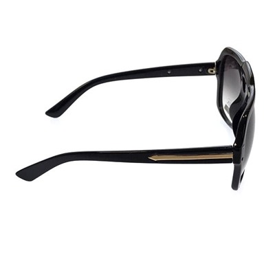 Стильные женские очки оверсайз Leksa чёрного цвета с затемнёнными линзами.