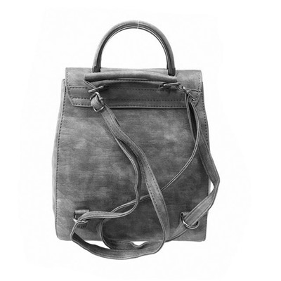 Креативный сумка-рюкзак Dan_Wein из эко-кожи светло-графитового цвета.