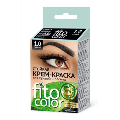 "fk" Стойкая крем-краска для бровей и ресниц Fito color, цвет черный (на 2 применения), 2х2мл