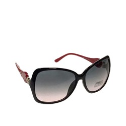Стильные женские очки оверсайз Wels чёрного цвета с красными дужками.