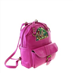 Сумка-рюкзак Rosa_Ricamo из эко-кожи с оригинальной цветной вышивкой.