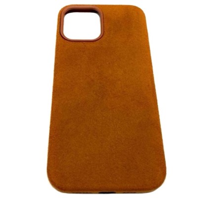 Чехол iPhone 12 Pro Max (6.7) Alcantara Case (без MagSafe) в упаковке Коричневый