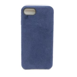 Чехол iPhone 7/8/SE (2020) Alcantara Case в упаковке Темно-Синий