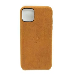 Чехол iPhone 11 Pro Max Alcantara Case в упаковке Коричневый