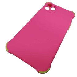 Чехол силиконовый iPhone 11 Pro Max противоударный розовый/салатовый*