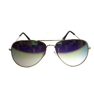 Стильные очки-капельки унисекс Black в золотистой оправе цвета зелёный хамелеон.