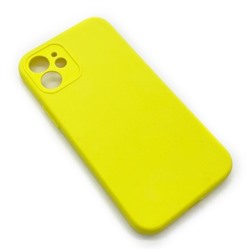 Чехол iPhone 12 Mini Silicone Case (Full Camera/No Logo) №09 Блестящий Желтый
