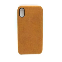 Чехол iPhone X/XS Alcantara Case в упаковке Коричневый
