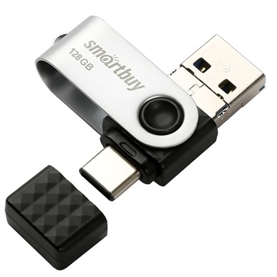 Флэш накопитель USB/MicroUSB 128 Гб Smart Buy Trio 3-in-1 OTG (USB Type-A+USB Type-C+micro U(102033)