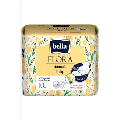 Bella, Женские ароматизированные гигиенические прокладки bella FLORA Tulip 10 шт. Bella