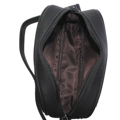 Стильная женская сумочка через плечо Glow_Gerel из натуральной замши и эко-кожи черного цвета.