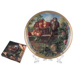 Тарелка настенная 18см Обезьяны с персиком