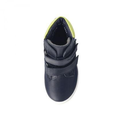 1126-НЗ-БП-06 (синий/лайм) Ботинки ТОТТА оптом, нат. кожа, байка, размеры 27-30