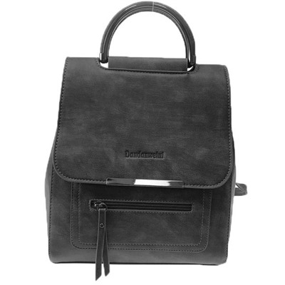 Cумка-рюкзак оверсайз Dan_Wei из эко-кожи тёмно-графитового цвета.