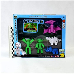 StikBot-СтикБоты Набор Monster (2фигурки+3Dino)(синяя упаковка)(№JM-03N)