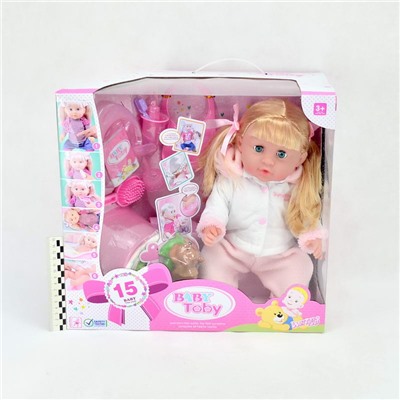 Кукла Пупс набор Baby Toby 43см (звук)(пупс+аксессуары)(№317003D4)