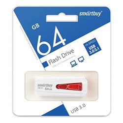 Флэш накопитель USB 64 Гб Smart Buy IRON 3.0 (white/red) (98797)