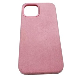 Чехол iPhone 12 Pro Max (6.7) Alcantara Case (без MagSafe) в упаковке Розовый