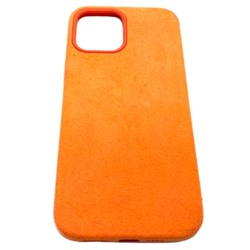 Чехол iPhone 12 Pro Max (6.7) Alcantara Case (без MagSafe) в упаковке Оранжевый