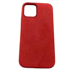 Чехол iPhone 12 Mini (5.4) Alcantara Case (без MagSafe) в упаковке Красная Ягода