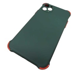 Чехол силиконовый iPhone 11 Pro Max противоударный темно-зеленый/красный*