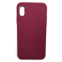 Чехол iPhone X Silicone Case без логотипа и покрытием Soft touch (052) бордовый