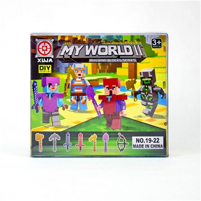 Конструктор -DIY My World 2 (Minecraft) большая фигурка 6видов (№2019-22)