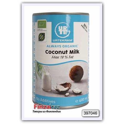 Органическое кокосовое молоко Urtekram kookosmaito luomu 400 мл