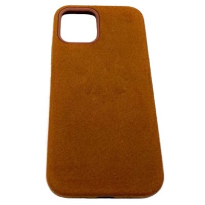 Чехол iPhone 12/12 Pro (6.1) Alcantara Case (без MagSafe) в упаковке Коричневый