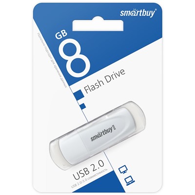 Флеш-накопитель USB 8GB Smart Buy Scout белый