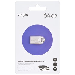 Накопитель USB Flash 64GB 3.0 VIXION Diamond (серебро)