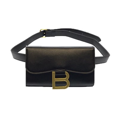 Поясная сумочка-клатч Berberiz из эко-кожи чёрного цвета.