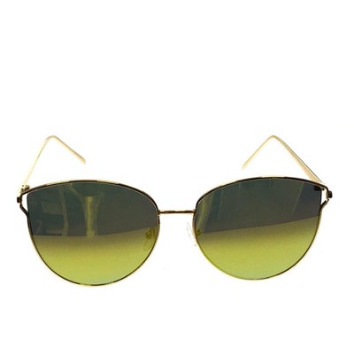 Стильные женские очки-бабочки оверсайз Frances с зелёными линзами.