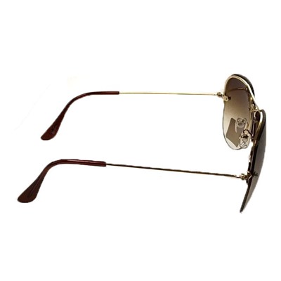 Стильные очки-капельки унисекс Black в золотистой оправе с линзами кофейного цвета.