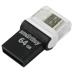 Флеш-накопитель USB 64 GB Smart Buy Poko OTG чёрный