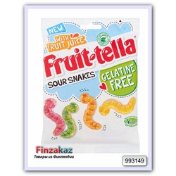 Жевательная конфета Fruit-tella gelatin free sour snakes 120 гр