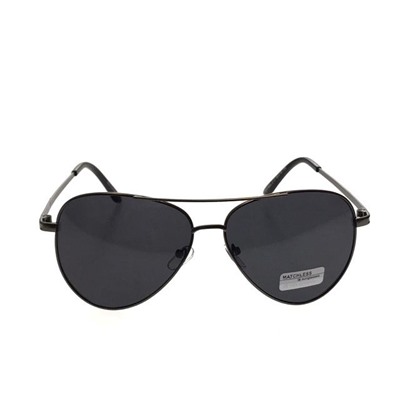 Стильные мужские очки-капли Amato в тёмной оправе с чёрными линзами.