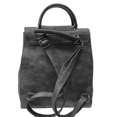 Cумка-рюкзак оверсайз Dan_Wei из эко-кожи светло-графитового цвета.
