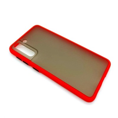 Чехол Samsung S21 (2021) Противоударный Матовый Красный