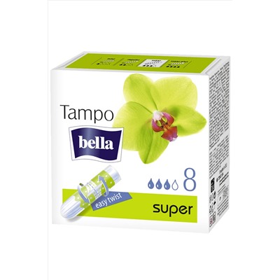 Bella, Тампоны без аппликатора bella tampo super 8 шт. Bella