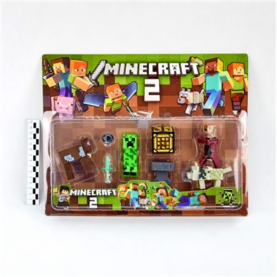 Minecraft2 (№SJ6001) фигурка 2героя+2животных и аксессуары (5видов)