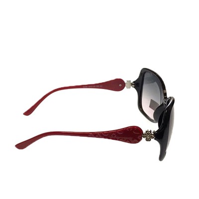 Стильные женские очки оверсайз Wels чёрного цвета с красными дужками.