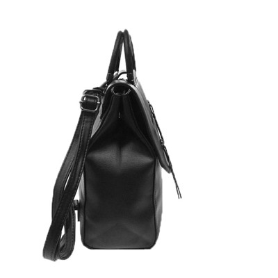Объёмный сумка-рюкзак Indigo из эко-кожи чёрного цвета.