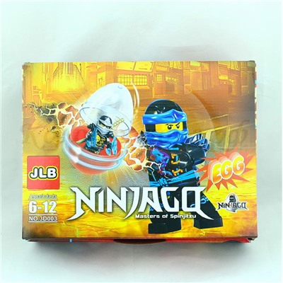 Конструктор JLB-Ninjago фигурка 6видов в банке 12шт в коробке (№3D003)