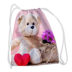 Сумка-рюкзак Мишка с цветочками