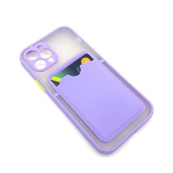 Чехол iPhone 11 Pro Противоударный с Карманом для Карты Светло-Фиолетовый