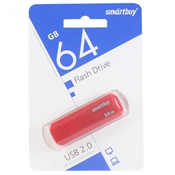 Флеш-накопитель USB 64GB Smart Buy Clue красный